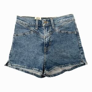 Levi's High Rise Denim Shorts 27 Western Yoke New NWT Stretch Dark Denim Boho